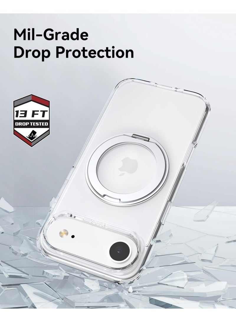 RAPTIC Air Stand for iPhone Air Case [MagSafe] Cover 360 Rotatable Ring Kickstand [13 Feet Drop tested] Mil Grade - Clear - Image 2